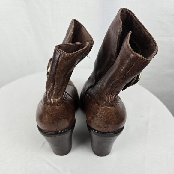 s-l400.jpg Banana Republic Brown Leather Ankle Boots 3\' Heels Sz 8.5